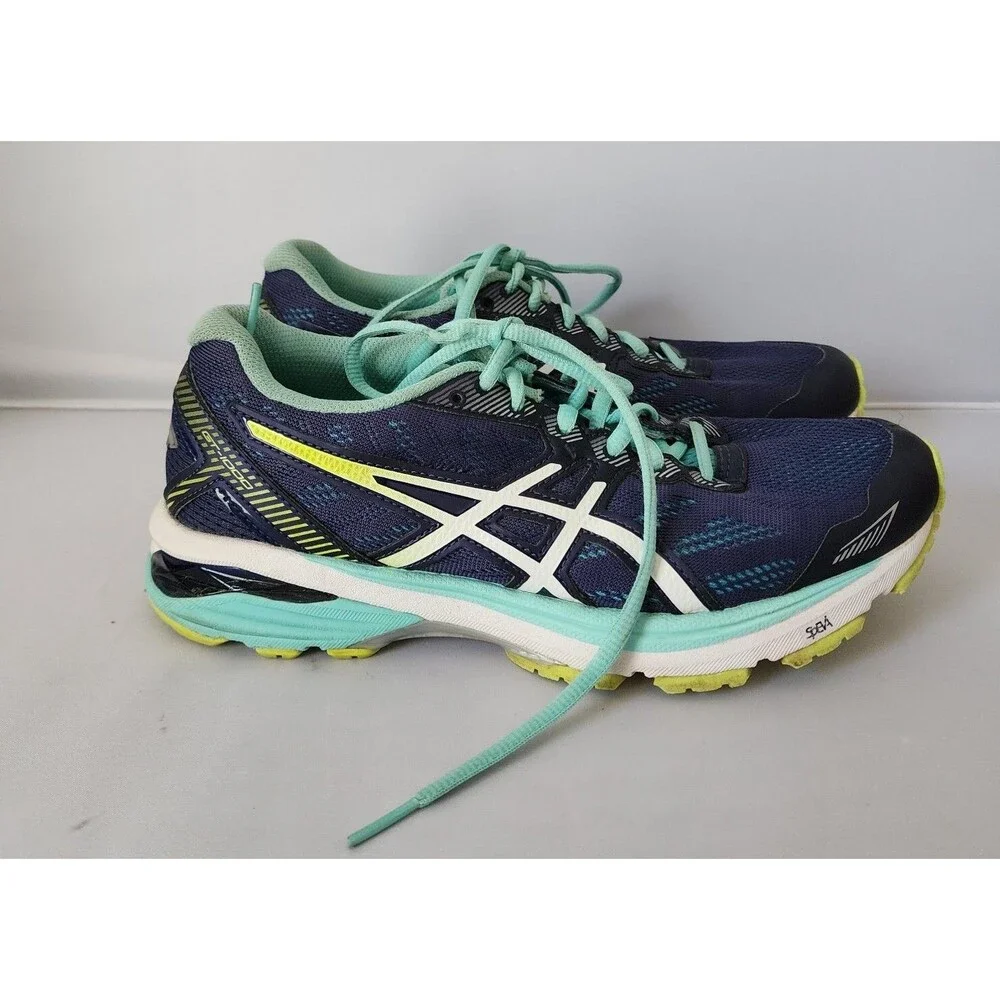 ASICS FUZEX LYTE Women's Athletic Shoes - Size US 7 M Blue /Green Yellow Soles